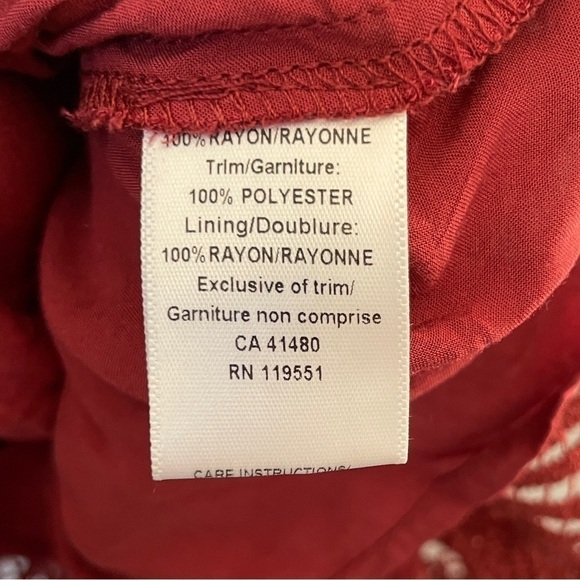 GENTLE FAWN Lace Trim Cross Back Medium Red - Picture 6 of 7